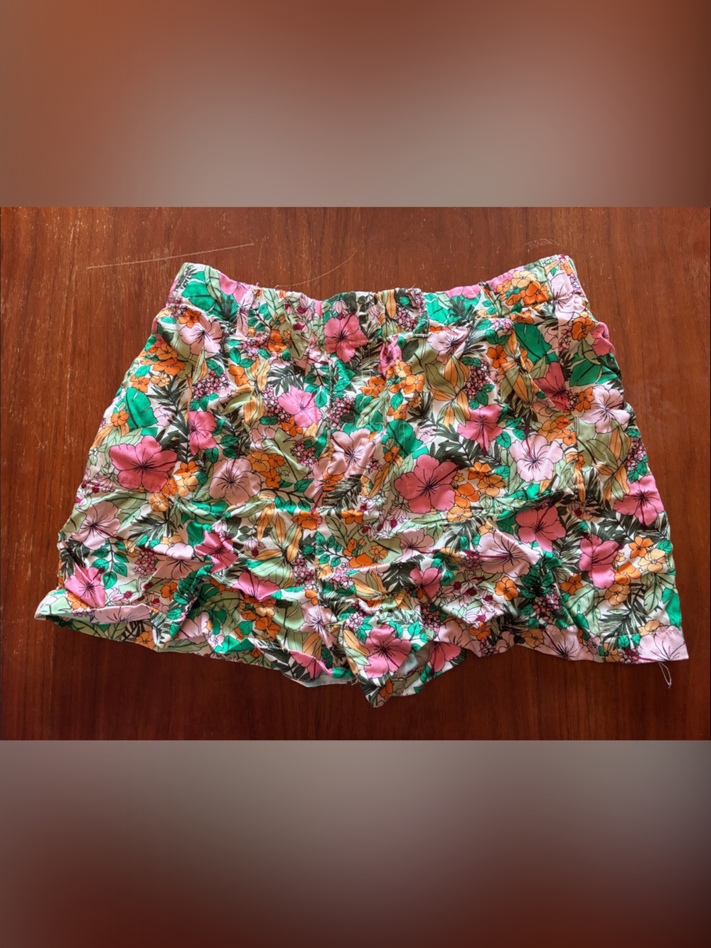 Copper Key Floral Shorts in Green, Pink, Orange